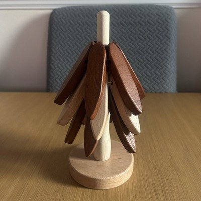 Holz Untersetzer Baumform Topfständer Halter 23 cm hoch Untersetzer 20 cm breit