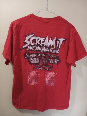 ''Scream It Like You Mean It'' 2010 Tour Shirt Silverstein Emery Size Large