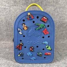 Crocs Backpack Kids Blue Classic Croslite Water Resistant Hard Shell W/ Jibbitz