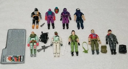 Vintage G.I. Joe Lot 1980s ARAH~ 9 Figures, Light Playwear, Some Accessories!