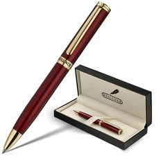 BEILUNER Red Lacquer Gel Pen With 24K Gold Finish, Retractable Pens, Gift Pen...