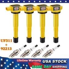 4x Spark Plugs and Ignition Coil Pack For 2003-11 Honda Civic Element CR-V UF311