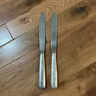 2 Vintage Sterling Silver /Stainless Dinner Knives Towle Rambler Rose Pattern