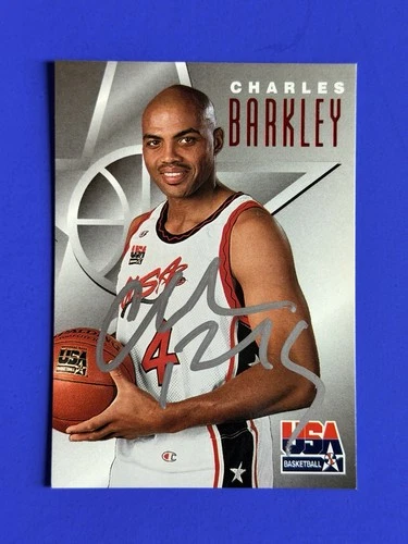 1996 Skybox Charles Barkley USA Basketball Hand-Signed Silver Sharpie Auto Card