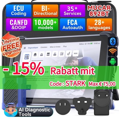 2026 MUCAR 892BT KFZ OBD2 Diagnosegerät Alle System 35 Reset Aktive Test MUAI DE