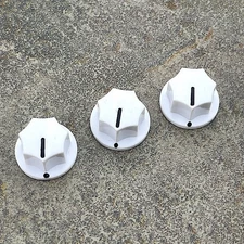 Guitar Pedal Knob Set - Small MXR Style 0.75” diameter - White - BTN-B00W
