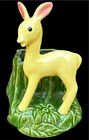 Shawnee USA Pottery Yellow and Green Deer Themed Planter Vintage Midcentury