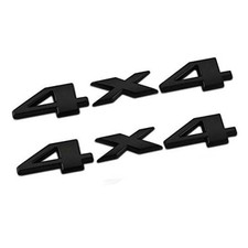 2pcs 1set Auto Tuning 2Pack4 Logo 3D Decal Emblem Logo Sticker Black 4x4
