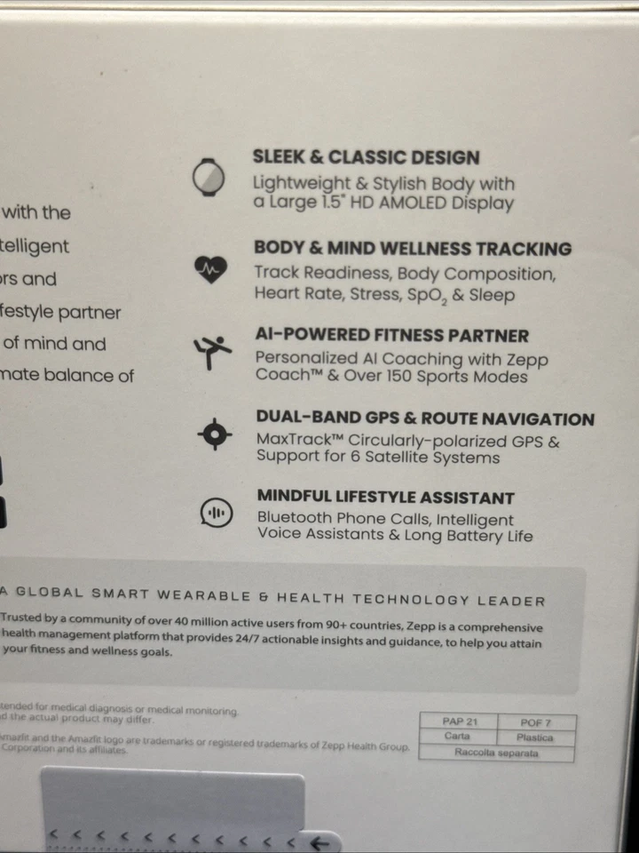 Amazfit Balance Smart Watch with Dual-band GPS Fitness Tracker Black  New Sealed - Image 3 of 4