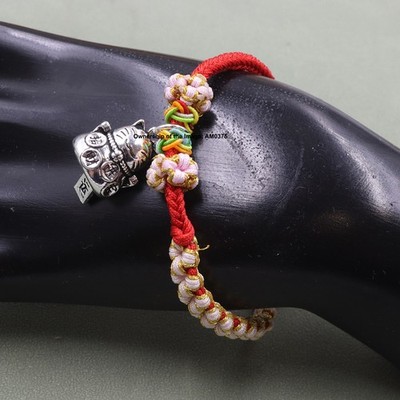 Neu Rein 925 Sterling Silber Katze Charm Verstellbar Armband Handarbeit 15-17cm