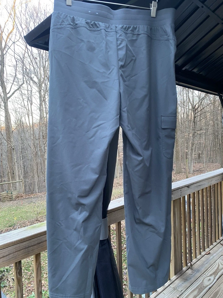 Made For Life 100% Cargo Pant Activewear Stretch Waist L Gray Charcoal Dri - Image 2 of 4