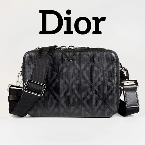 Sac à bandoulière Dior Cd Diamond Pvc Cuir Noir