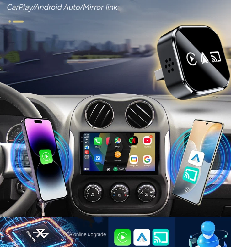 Kivont Mirror Phone to Car Screen Adapter 3 in 1 Wireless Bluetooth 5.0 Carplay - Image 4 of 4