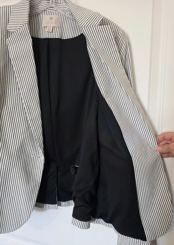 Blazer donna rosa viola LG nero bianco gessato foderato bottoni giacca elasticizzata BELLO - Foto 5 di 11