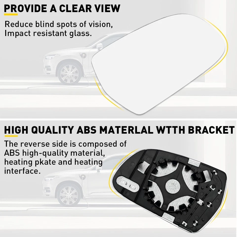 Mirror Glass for Audi 2010-2016 A4/2010-2017 Audi A5 Right Side Passenger RH - Image 4 of 4