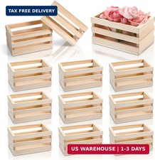 12 Pack 5" Mini Rustic Wooden Crates, Farmhouse Decorative Nesting Rustic Wood S