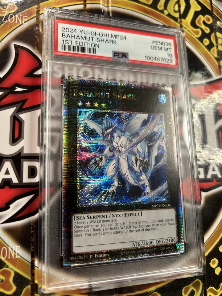 YuGiOh BAHAMUT SHARK MP24-EN036🔥PSA 10 GEM🔥1st ED-2024 QTR CENTURY SECRET RARE - Image 4 of 4