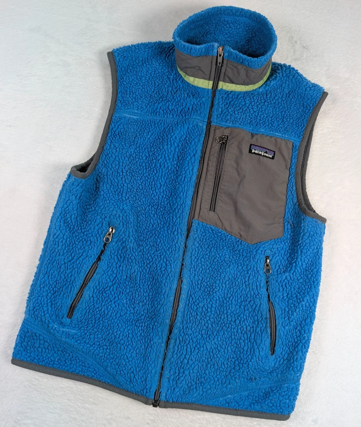 Patagonia Classic Retro X Vest Mens Small Blue High Pile Full Zip Outdoor