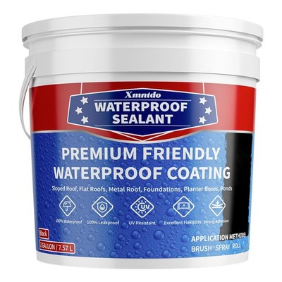 Waterproof Sealant Coating 2 Gallon for Roof Leak Repair, Foundations, Basements