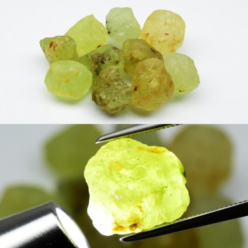 π 90.25ct 10pcs Lot Rough Natural Yellow Green Grossular Garnet - Mali Gems