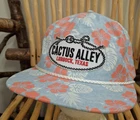 CACTUS ALLEY Hat Ball Cap Trucker Lubbock TX Rope Accent Blue Peach Floral