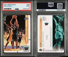 2001 Upper Deck Pau Gasol #306 PSA 9 Rookie Card HOF Memphis. rookie card picture
