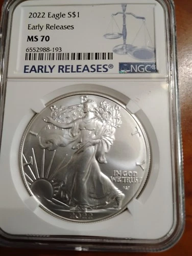 2022 - Silver American Eagle $1 -  MS70 Ngc