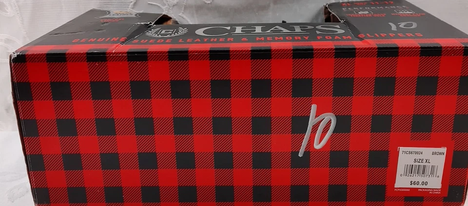 Zapatillas mocasín Chaps para hombre talla XL marrón gamuza cuero imitación piel espuma viscoelástica Foto 4 de 4