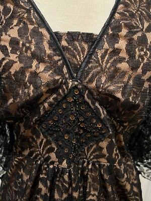 1297. Angie Black Lace Top/Dress with Sequins and Bell Sleeves. Size M -  NWT | eBay