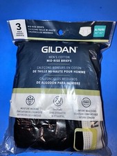 Gildan Mens Cotton Mid Rise Briefs XL 3Pack Moisture Wicking Tag Free Comfort