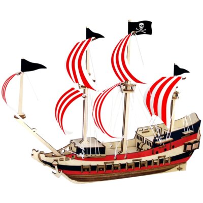Queen Anne's Revenge - 3D Holzbausatz Schiff Boot Bauen Holz Steckpuzzle Kinder