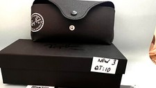 Ray - Ban Sunglasses Glasses CASE ONLY Black Leather Silver Logo Genuine 3 NEW