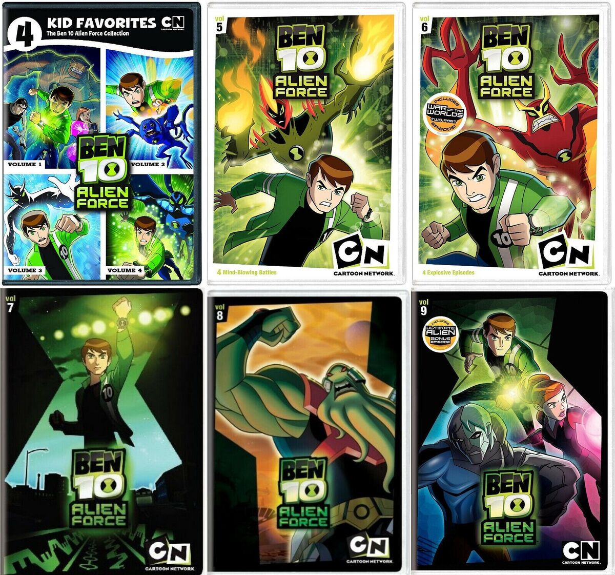 Ben 10 Alien Force The Complete Series 3 Seasons with 46 Episodes on 4  Blu-ray Discs in 720p HD