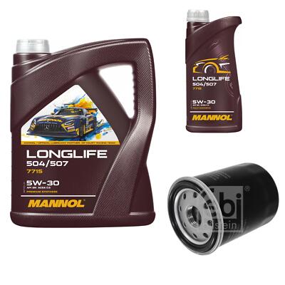 FEBI BILSTEIN Ölfilter 6L MANNOL Longlife 504/507 5W-30 für Nissan Note E11