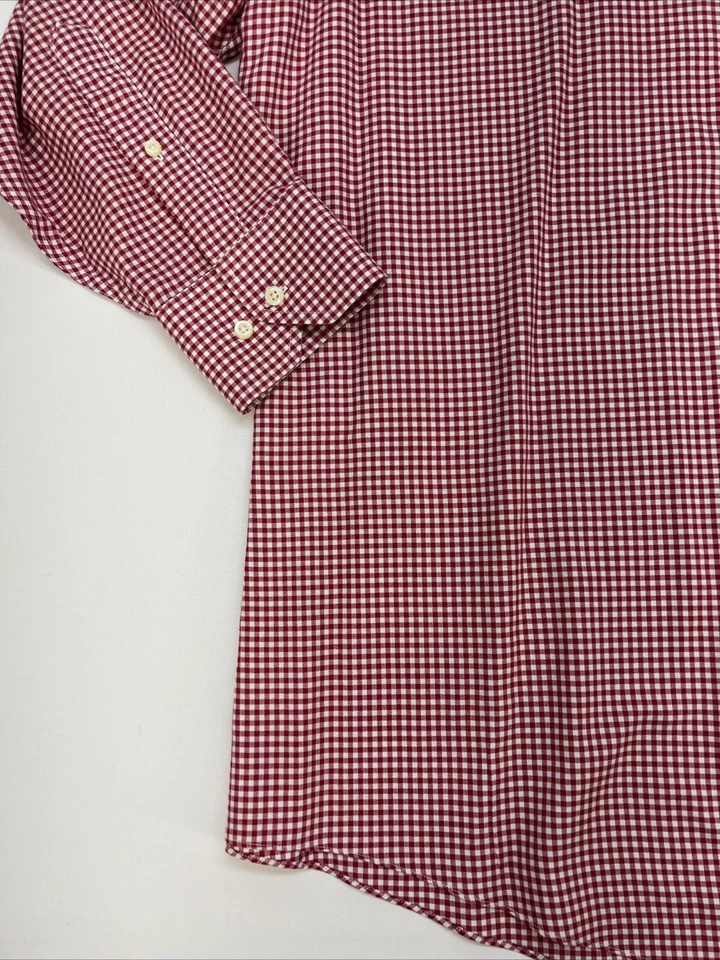 Brooks Brothers Regent Button Up Long Sleeve Shirt Men 17 1/2- 2/3 Red Check - Image 4 of 4