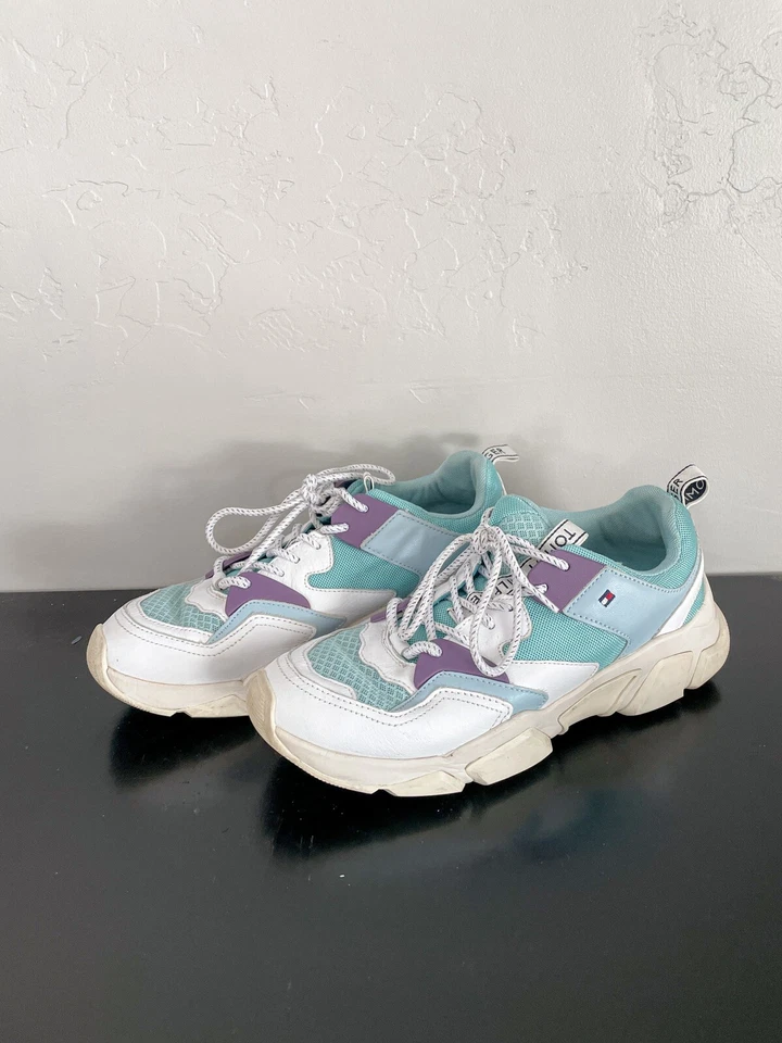 Tommy Hilfiger Diseñador Aqua Haze Entrenador Grueso Mujer 9.5 Foto 3 de 4