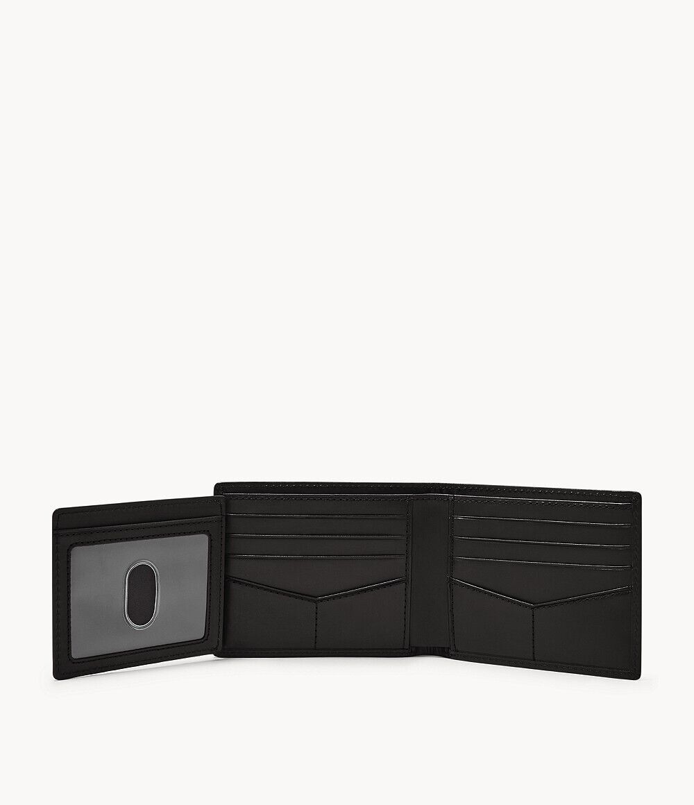 Fossil Men's Derrick RFID Bifold with Flip ID Black Wallet ML3681001