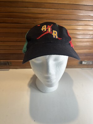 RARE VTG NIKE Air Jordan Jumpman Spell Out Swoosh Snapback Hat Cap