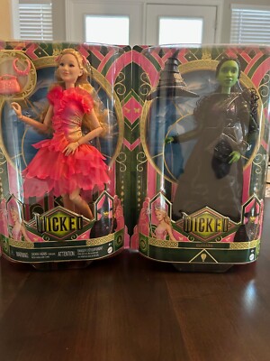 Mattel Original WICKED Movie GLINDA & ELPHABA Dolls - URL Misprint Error on Box
