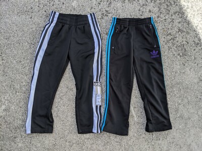 LOT Adidas Track Snap Pants black white Black Teal Track Pants Size  toddler - Main Image