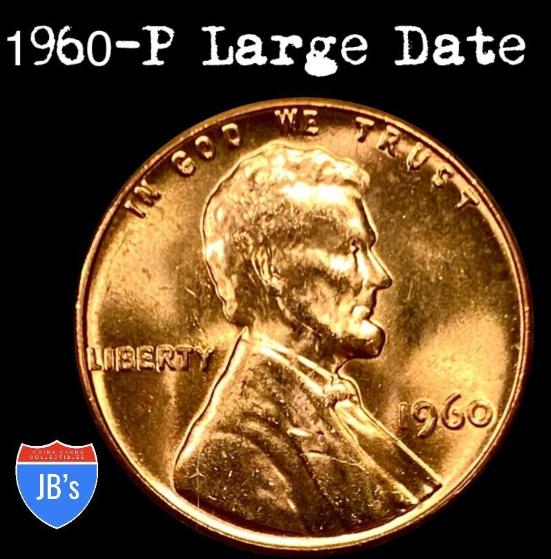 1960 (P) LARGE DATE Lincoln Memorial Cent Penny 1c- BRILLIANT