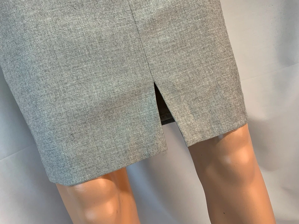 Falda St. John Talla 2 Gris Forrada de Lana Hecha en EE. UU. Cinturón Incorporado 23” Largo YGI K1-207 Foto 4 de 4