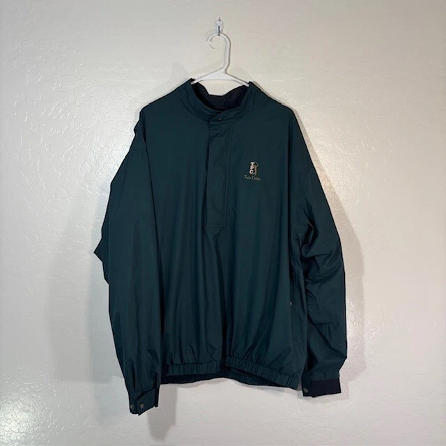 Veste Coupe-vent FootJoy Dry Joys XL Verte Manches Courtes 1/4 Zip Snap Golf