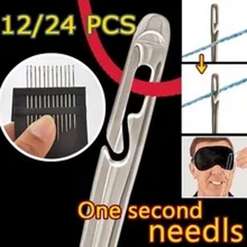 Stainless Steel Sewing Needles - Elderly Hand Household Needle Side 12/24/36PC - Image 3 of 4