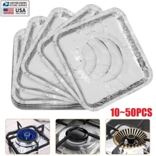 10~50PCS Aluminum Foil Gas Square Stove Burner Covers Protector Disposable 9"