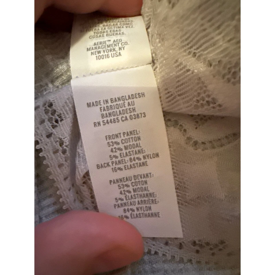 Sujetador deportivo pulóver acanalado de encaje floral gris Aerie talla L NUEVO Foto 4 de 4