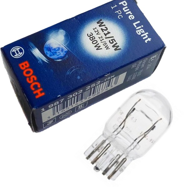 1X Bosch 1987302252 GlüHlampe Pure Light W21/5W 12V 21/5W 380W W3X16Q-image