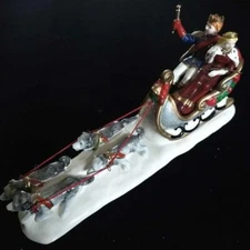DEPT 56 SNOW CARNIVAL KING & QUEEN 9" LONG ORIGINAL SNOW VILLAGE #54869