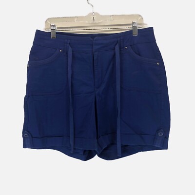 Gloria Vanderbilt Women Cargo Shorts Cotton Blend Size 12 Bright Blue 