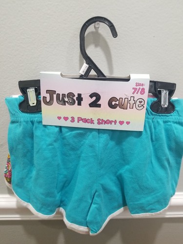 JUST 2 CUTE GIRLS 3 PACK SHORTS MULTICOLORED SIZE 7 / 8 NEW WITH TAGS #2 - Picture 6 of 9
